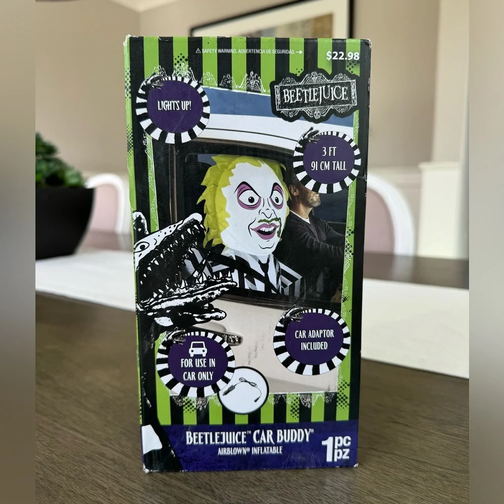 Gemmy Beetlejuice Airblown Inflatable Light Up Car Buddy